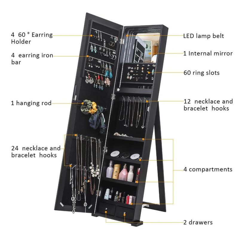 New Design Armoire LED Storage Cabinet Mirrorjewelry Cabinet