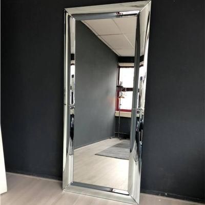 OEM Custom Made Floor Mirrored Wall Mirror Glass Furniture Design for Shop