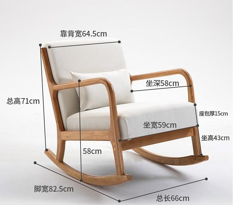 Wooden Hotel Bedroom Comfy Leisure Chair Living Room Armchair Fabric Sofa