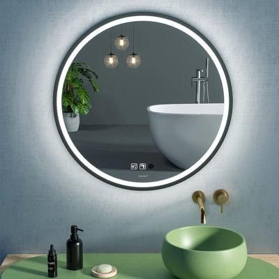 Hotel Luxury Glass Wall Mounted Framed Bathroom Smart LED Lighted Mirror