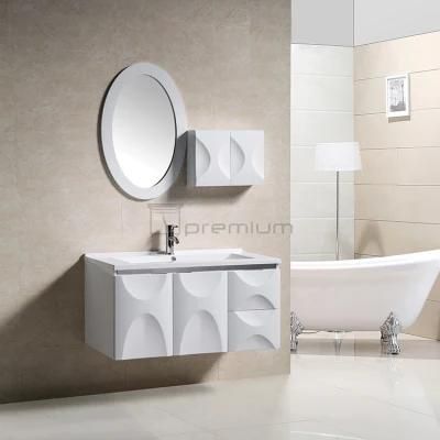 1000mm Width White Wall Mounted Modern Design PVC Bathroom Vanity Cabinet Furniture