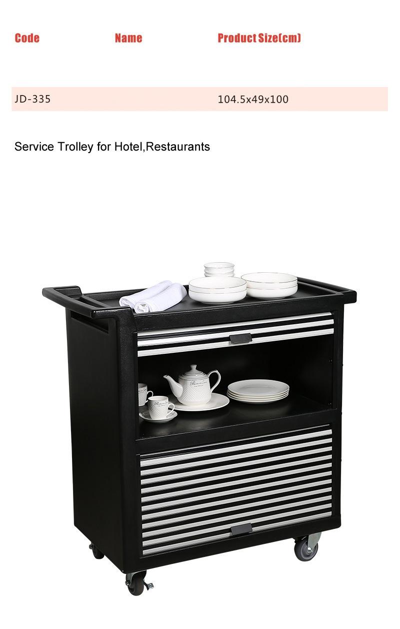 Plastic Service Trolley Dish Caddy Cart for Hotel Restaurant Supplies