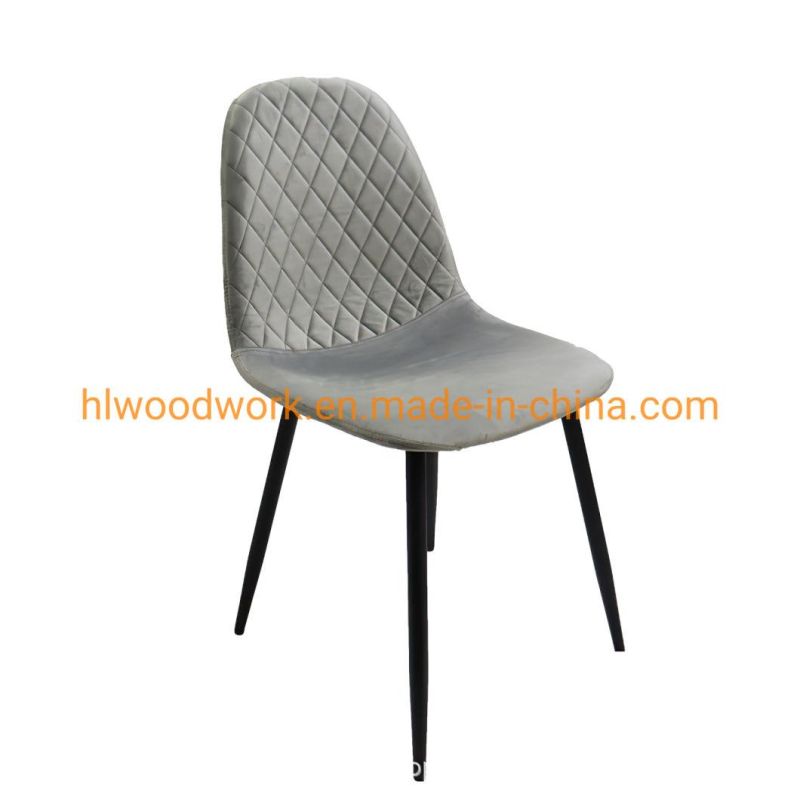 Modern Style Hotel Home Restaurant Furniture Yellow Velvet Furniture Fabric Dining Chair Restaurant Furniture Dining Chair for Hotel Furniture with Metal Legs