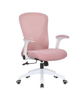 Low Back Staff Swivel Executive Ergonomic Office Chair with Flip-up Arms
