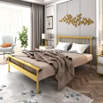 Household Modern Furniture Metal Frame Bedroom Double Bed