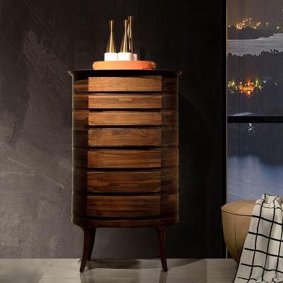 Modern and Simply Unique Design North American Black Walnut Solid Wood Cabinet for Hotel
