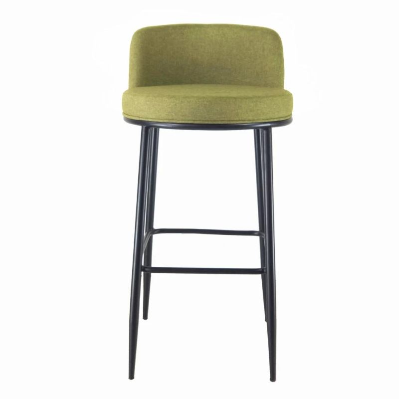 Top Sale Hotel Furniture Restaurant Furniture Metal Frame Bar Stool Chair with Fabric Seat