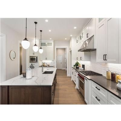 Reasonable Price Self Assemble Melamine Kitchen Set Cabinet with Island Set Modern Design