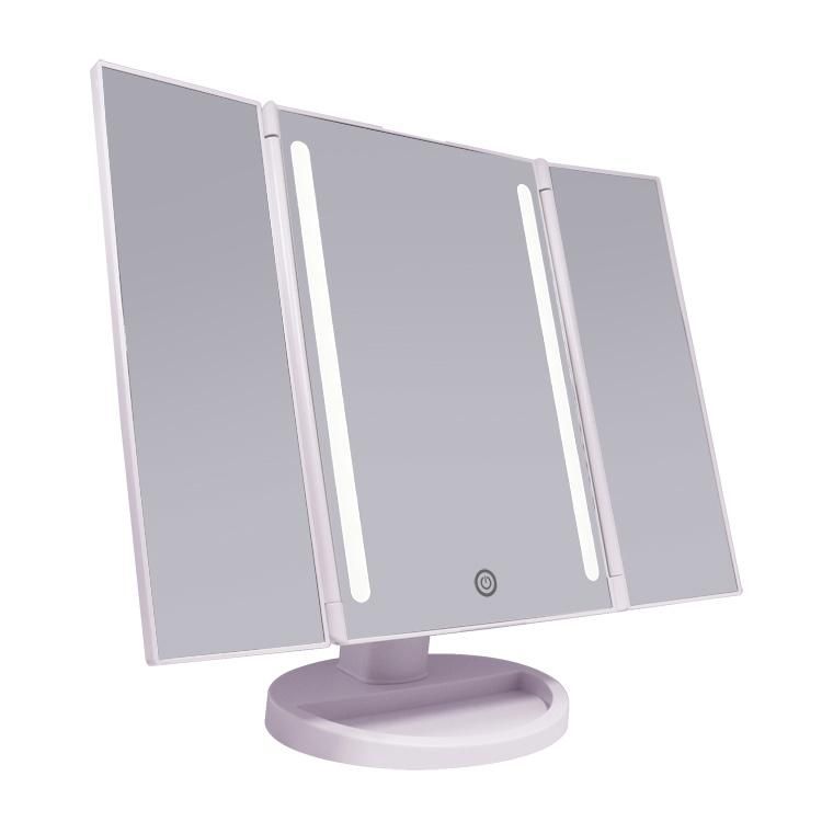 Hot Selling Cosmetic Tools LED Illuminated Trifold Makeup Mirror