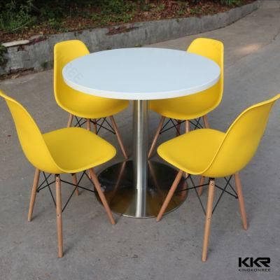 Round Artifical Stone Restaurant White Dining Table and Chair