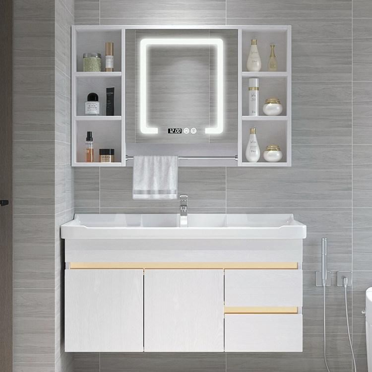 Luxury Bathroom Cabinet with LED Mirror Vanity Basin, Home Decor Adjustable Mirror