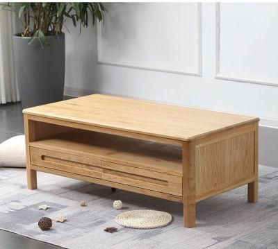 Nordic Modern Minimalist White Oak Solid Wood Coffee Table