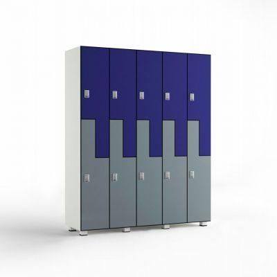 Modern Design Compact Laminate High Pressure Laminate Locker, Z Shape Storage Commercial Cabinet HPL Locker/