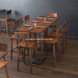 Industrial Style Solid Wood Top Dining Table Bar Furniture