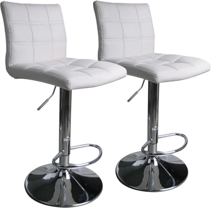 Modern Leather High Bar Stools Metal Bar Chairs
