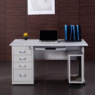 Steel Computer Desk with Locking Drawers Metal Office Table