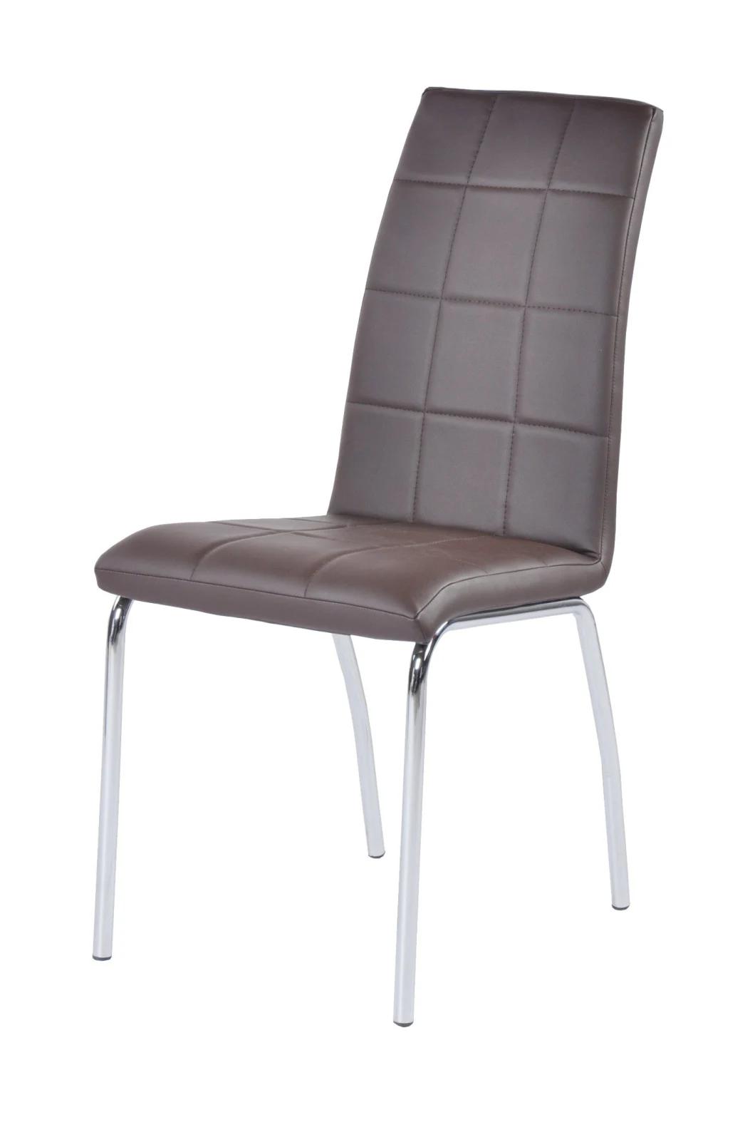 Modern Home Office Restaurant Furniture High-Back PU Seat Dining Chairs