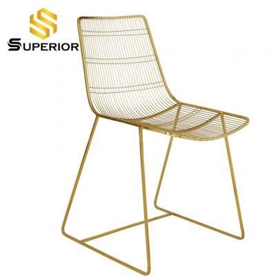 2020 New Arrival Modern Gold Wire Metal Dining Room Chair