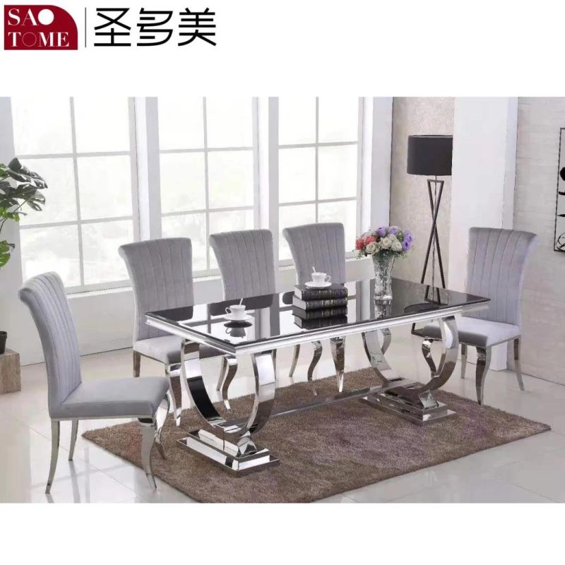 Simple Stainless Steel Black Dining Furniture Dining Chair