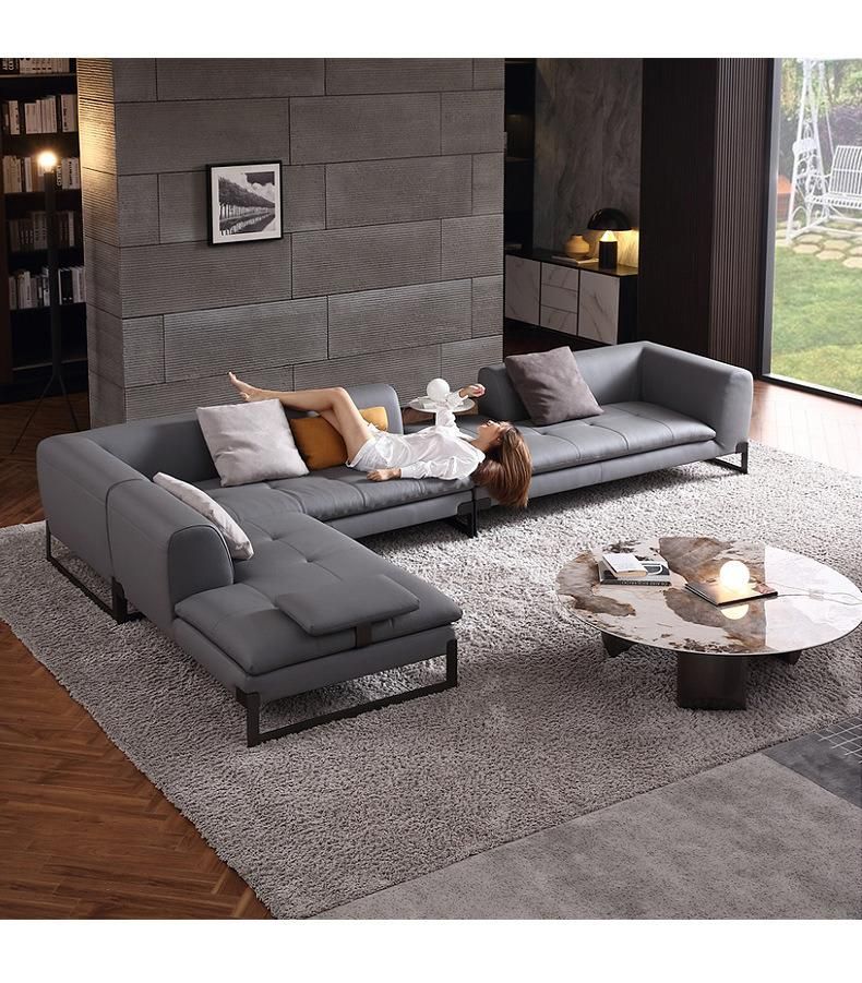 Home Furniture Titanium Round White Marble Rock Beam Coffee Table