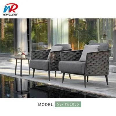 Hot Selling Europe-Style Garden Furniture Rattan Luxury Outdoor Rope Furniture Indoor Sofa Set