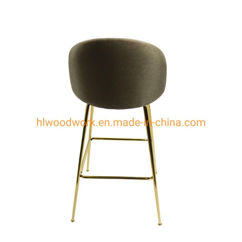 Wholesale Modern Furniture Commercial High Quality Leather Bar Chair with Backrest Contemporary Style Upholstery Armrest Barrel Chair Counter Bar Stool