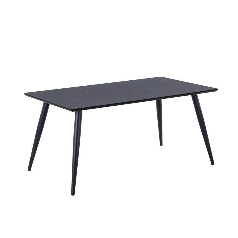 New Design Rectangle Metal Tube Black Legs MDF Dining Restaurant Table