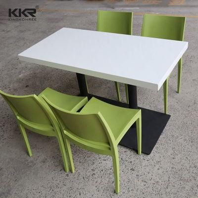 Modern White Artificial Stone Solid Surface Restaurant Coffee Table and Chair