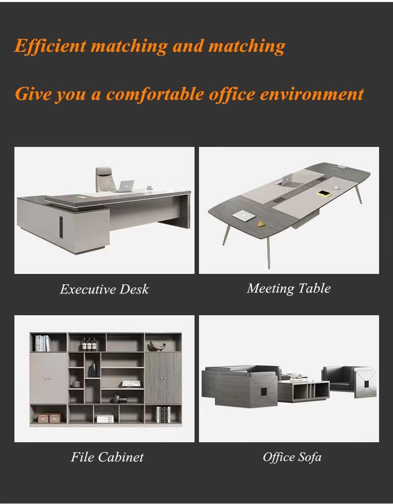 Modern Commercial Use Wood Executive Desk with Meeting Table Boss Office Furniture Office Desk