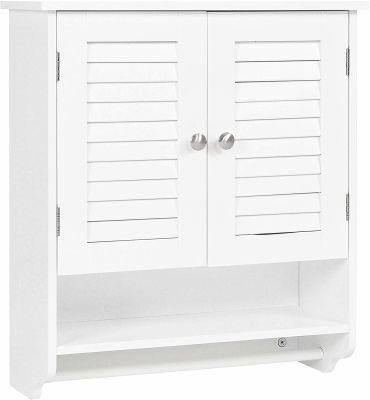 Home Furniture White Bathroom Two-Door Wall Cabinet Living Room with Adjustable Shelf
