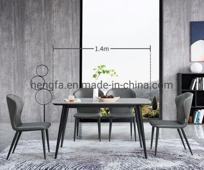 Home Furniture Sets Iron Frame Hotel Restaurant Marble Dining Table