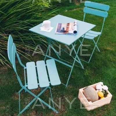 Modern Furniture Set Museum Display Foldable Dining Table and Folding Chair