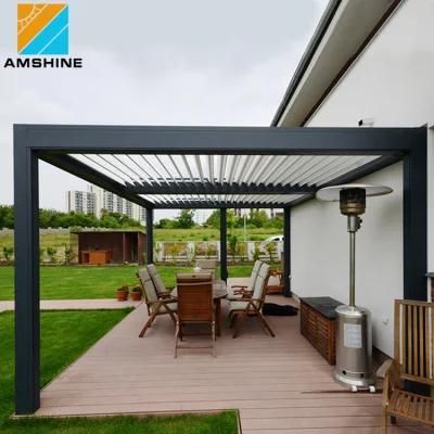 Modern Garden Set Motorised Louvered Roof Gazebo Pergola Outdoor Patio Furniture