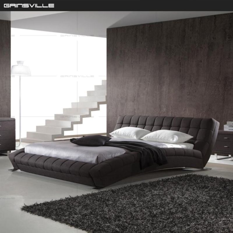 Italian Modern Leather King Size Bed for Bedroom Furniture