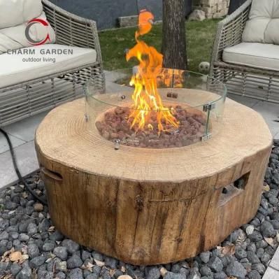 Factory Directly Selling Outdoor Wooden Fire Pit Table