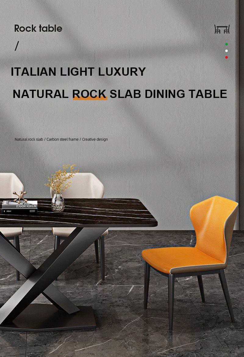 Living Room Sets Furniture Modern X-Shape Stainless Steel Marble Dining Table