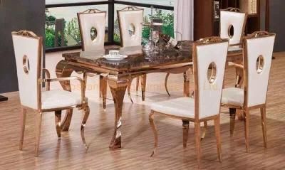 Gold Wedding Chair Restaurant Hotel Banquet Dining Table for Event