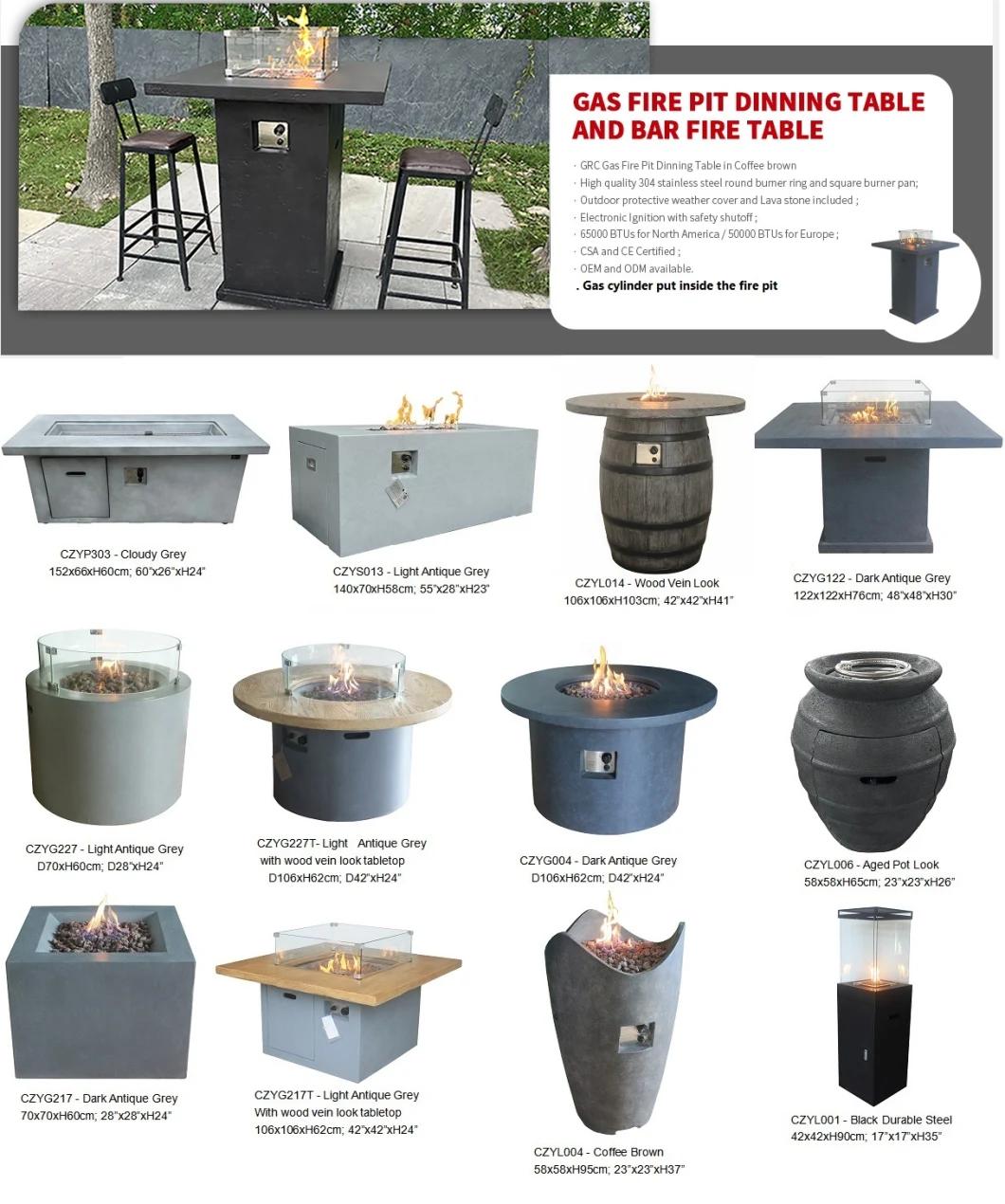 Outdoor Propane Gas Fire Pits Burnning Table Rectangle Table