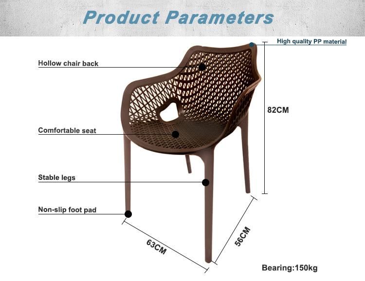 Home Outdoor Cafe Furniture Multi Color All PP Plastic Garden Chair Stacking for Wedding Banquet Party Furniture