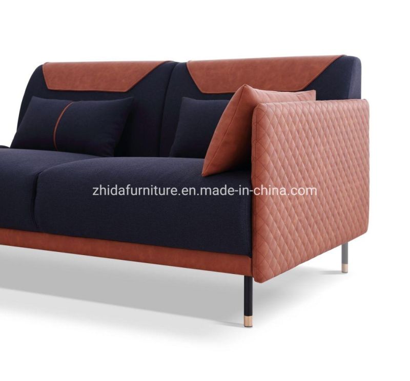 Modern Design L Shape Metal Legs Fabric Living Room Sofa