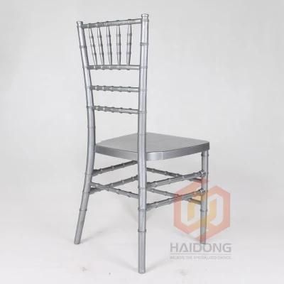 Silver Color Acrylic PC Resin Chiavari Chair Rental Dining Furniture