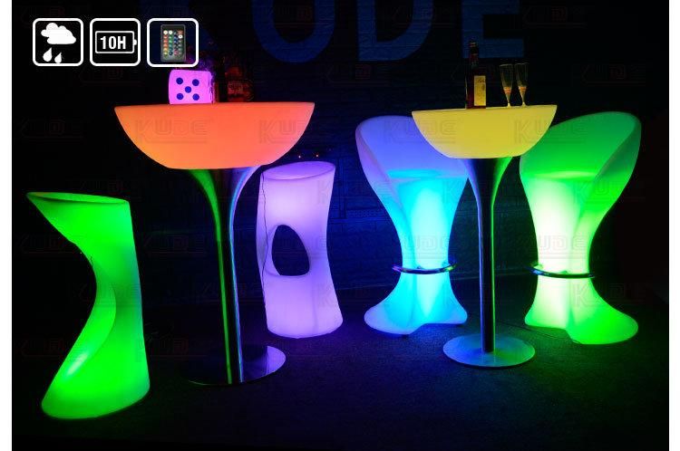 PE Outdoor Commercial Bar Stools / LED Bar Furniture