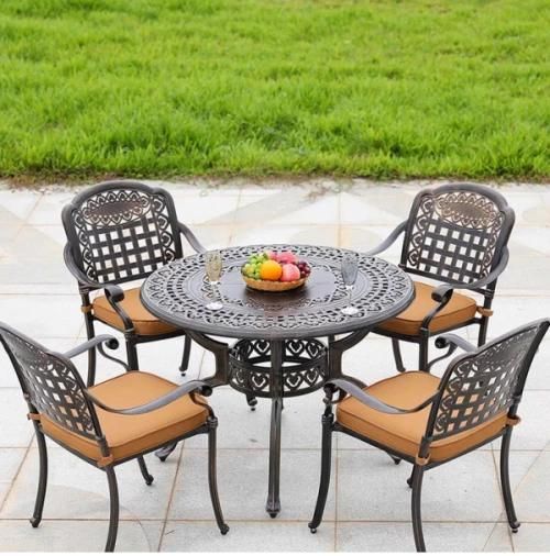 Leisure Ways Patio Furniture Modern 4 Seater Dining Table Garden Sets