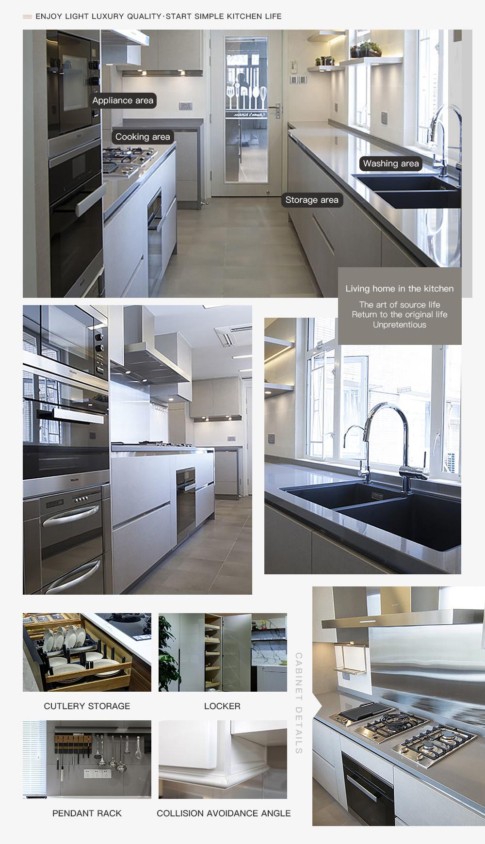 Made in China Factory Best Quality Simple Design Stainless Steel Kitchen Cabinet