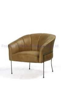 Vintage Full Geninue Leather Livng Room Furniture Dining Room Dining Living Hotel Lobby Public Comfortable Chair