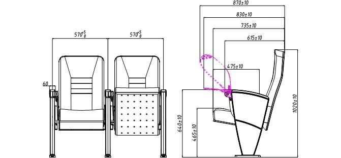 Aluminum Education Public School Stadium Office Cinema Auditorium Seat