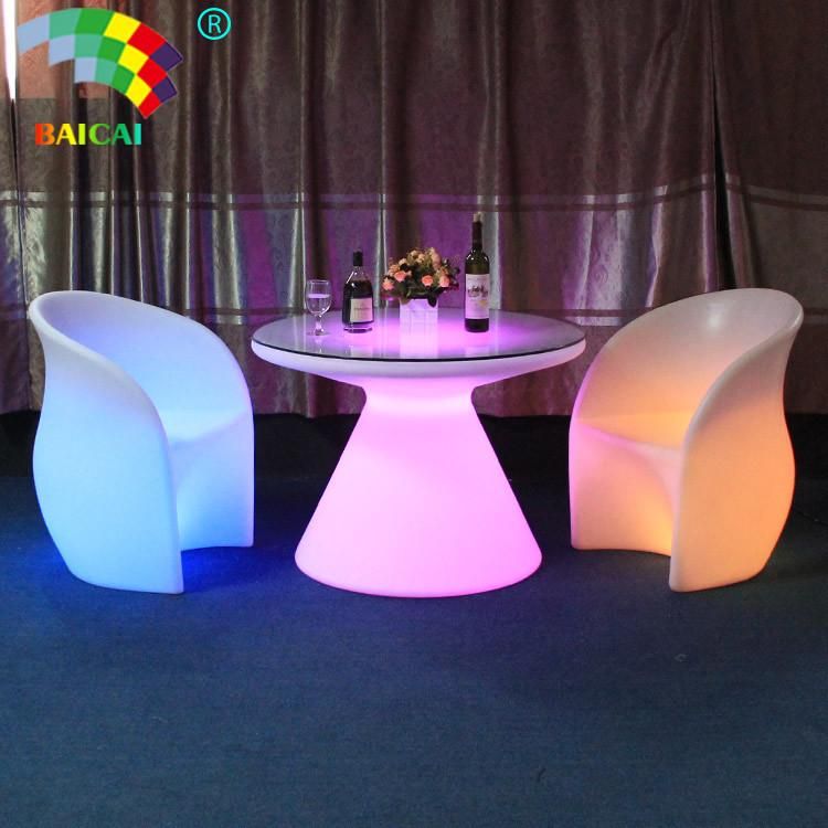 New Design 16 Colors Changing Hotel Furniture LED Bar Table