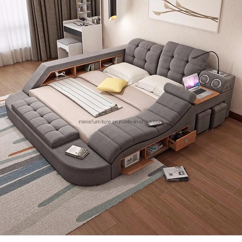 (MN-MB68) Unique Design Modern Home Bedroom Furniture Adult Leather Bed