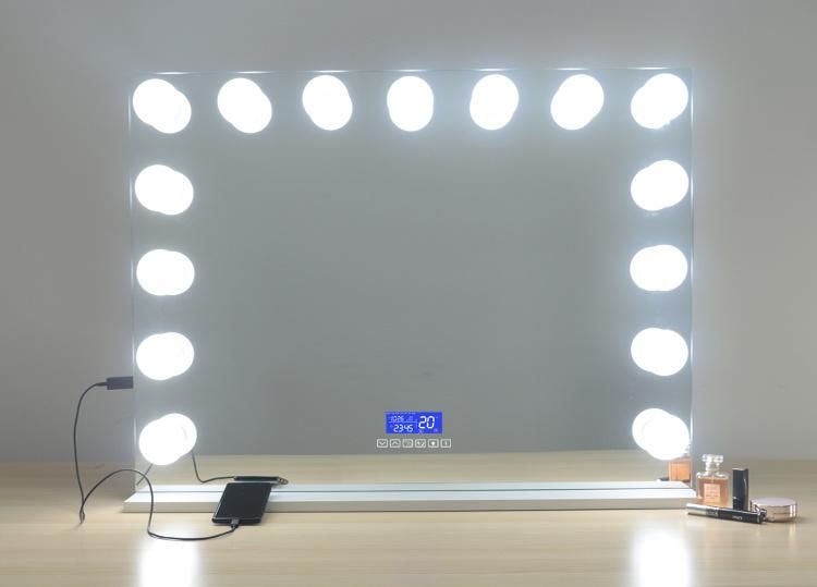 Top-Rank Selling Furniture Mirror MDF Base LED Makeup Hollywood Mirror