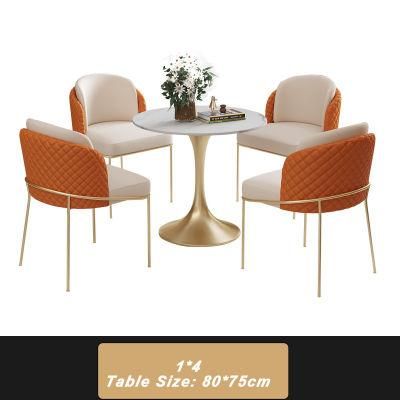 Wholesales Cafe Leather Commercial Rustic Metal Bar Loft Restaurant Dining Chair and Table Sets Furniture for Home